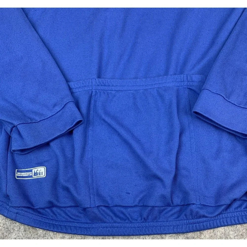 REI Cycling Pullover Blue 3/4 Zip LS Performance Pockets USA Made Women’s XL